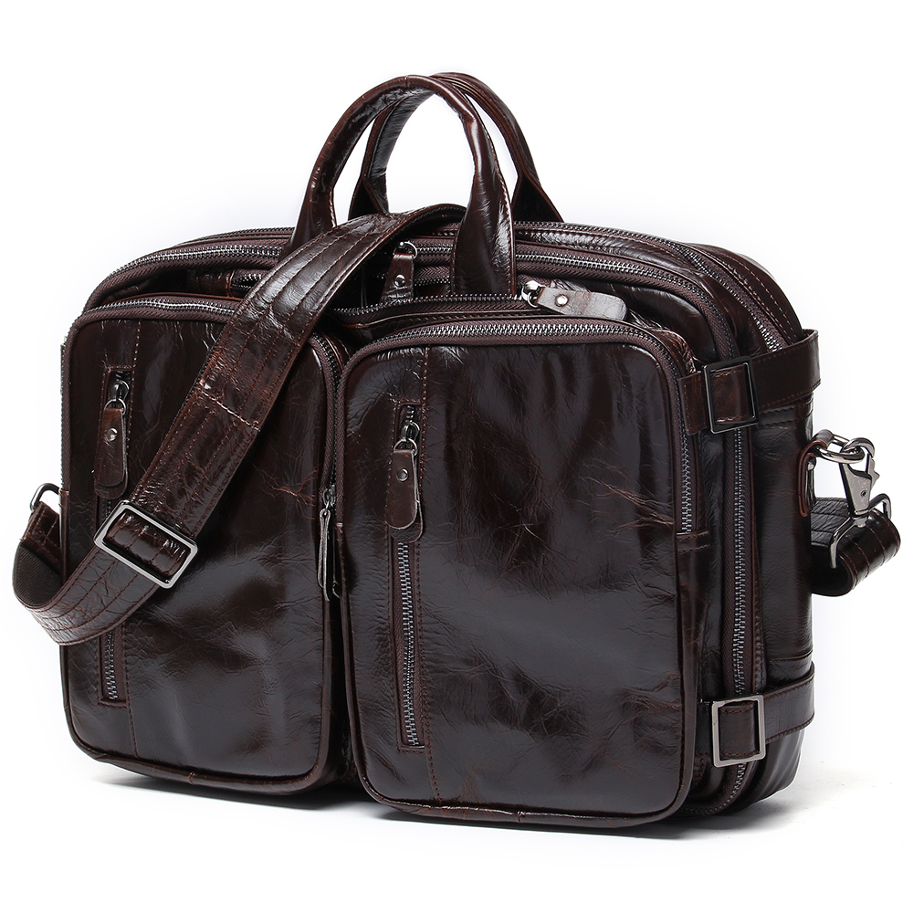 Premium Genuine Cowhide Leather Backpack - Timeless Elegance and Superior Functionality
