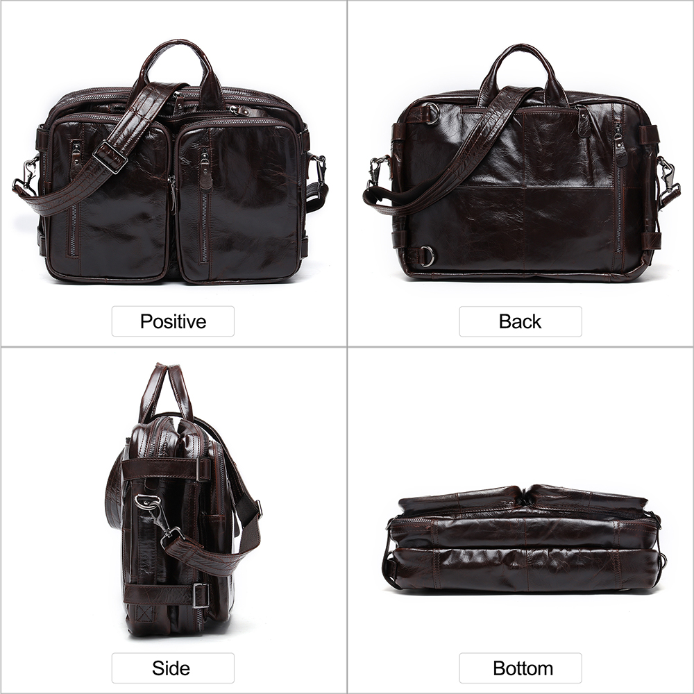 Premium Genuine Cowhide Leather Backpack - Timeless Elegance and Superior Functionality