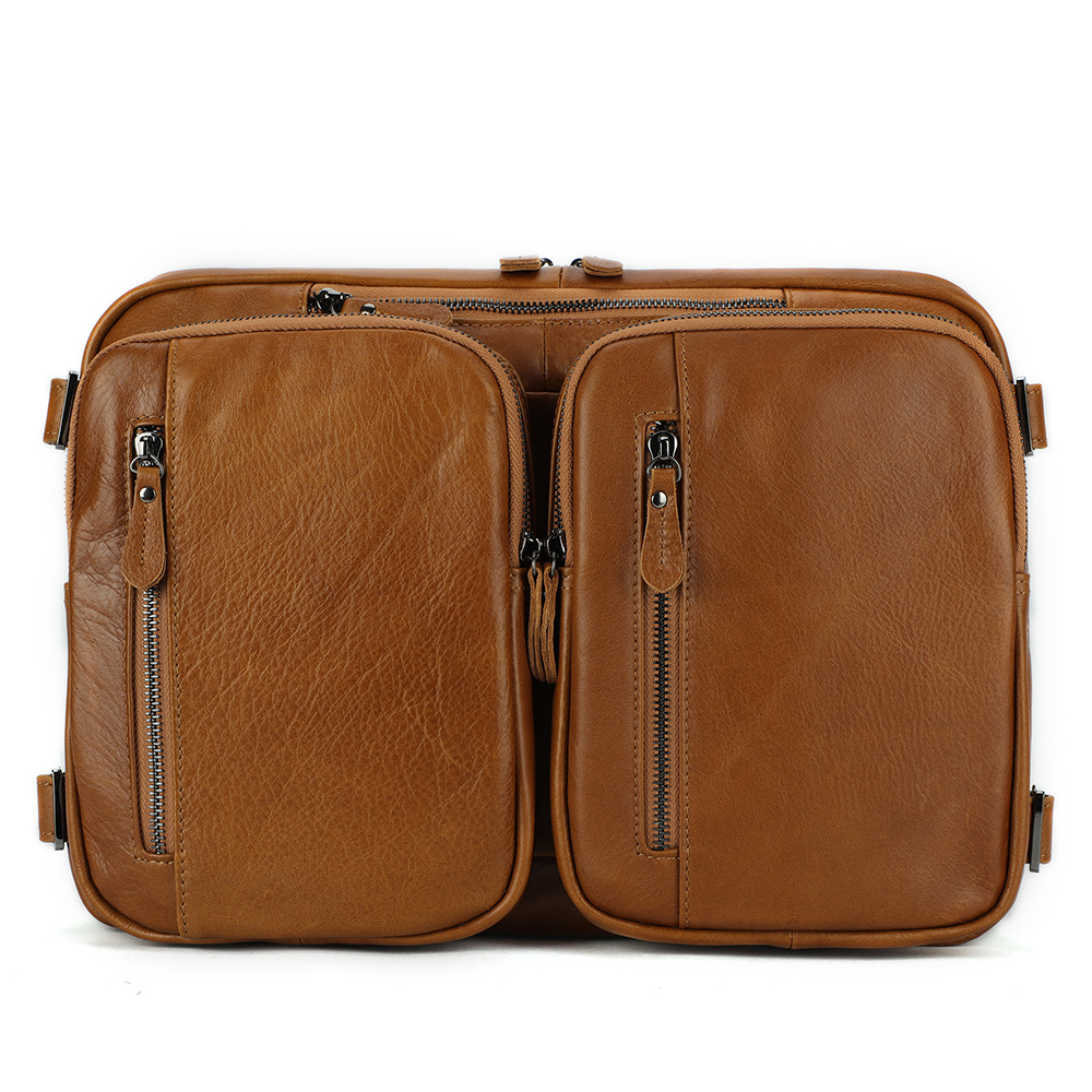 Premium Genuine Cowhide Leather Backpack - Timeless Elegance and Superior Functionality