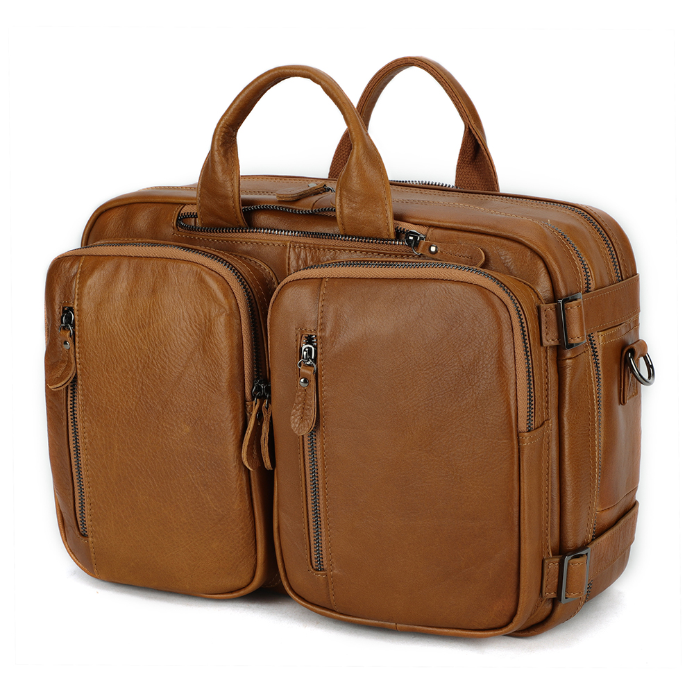 Premium Genuine Cowhide Leather Backpack - Timeless Elegance and Superior Functionality