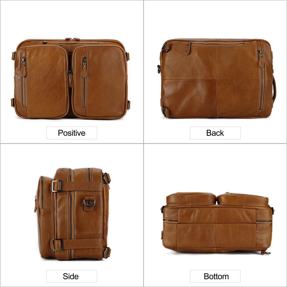 Premium Genuine Cowhide Leather Backpack - Timeless Elegance and Superior Functionality