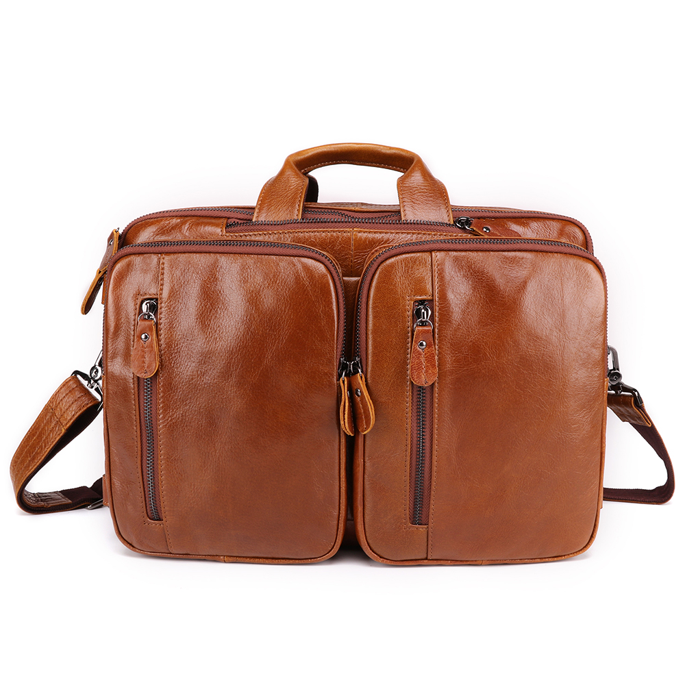 Premium Genuine Cowhide Leather Backpack - Timeless Elegance and Superior Functionality