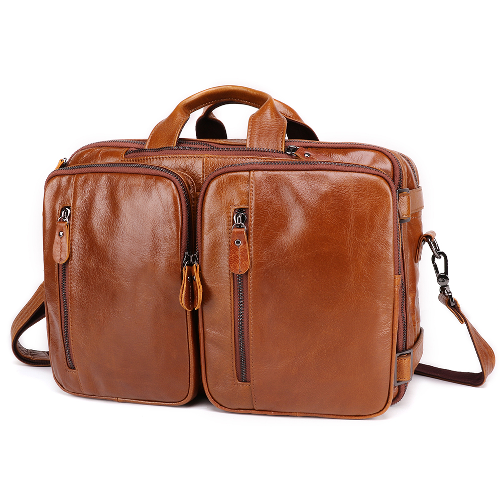 Premium Genuine Cowhide Leather Backpack - Timeless Elegance and Superior Functionality