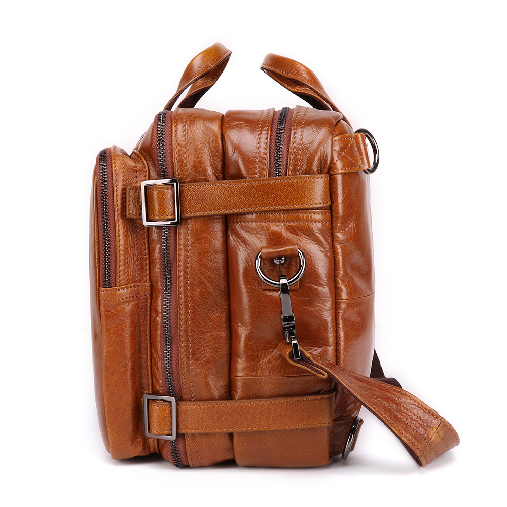 Premium Genuine Cowhide Leather Backpack - Timeless Elegance and Superior Functionality