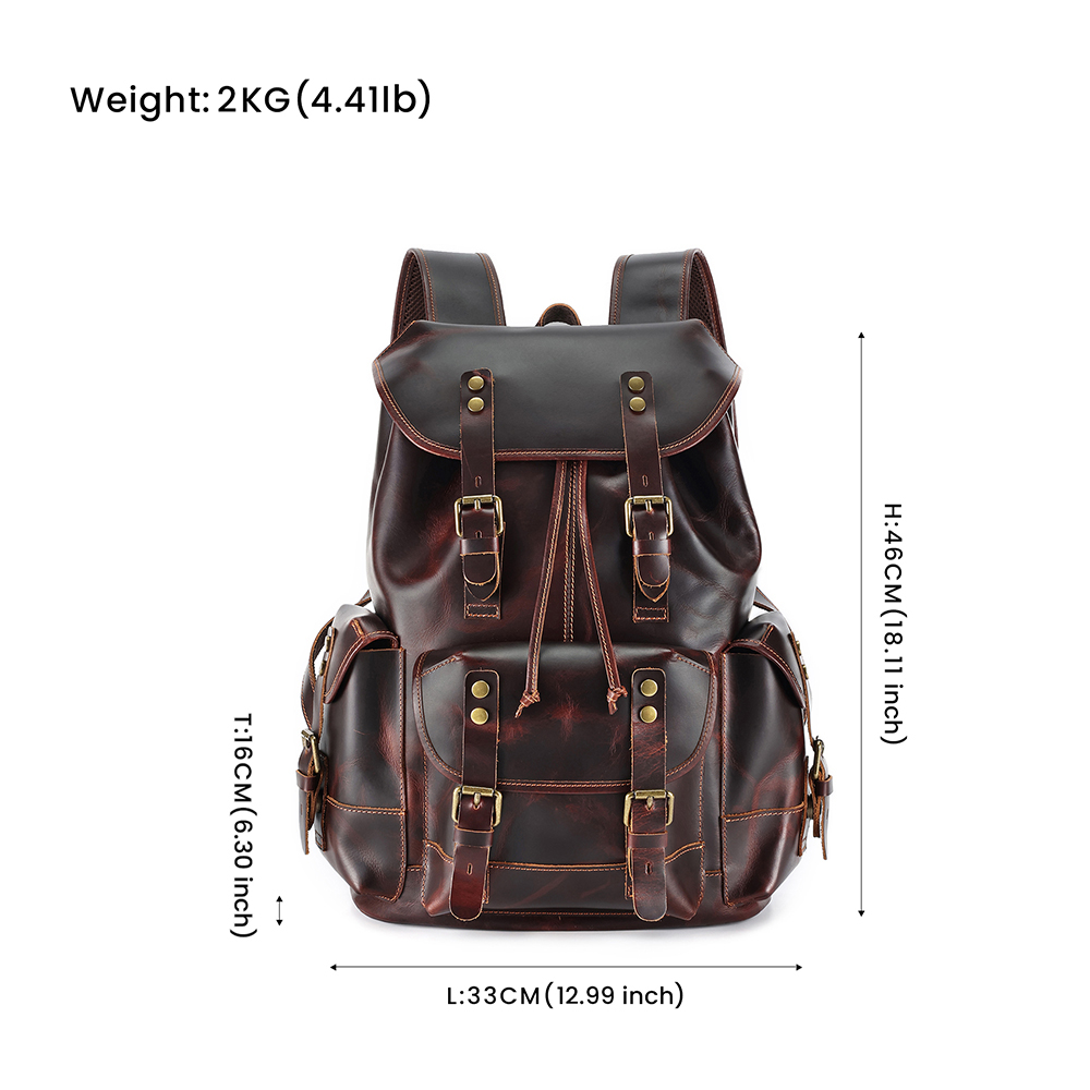 Exquisite Genuine Cowhide Leather Backpack - The Pinnacle of Luxury and Utility