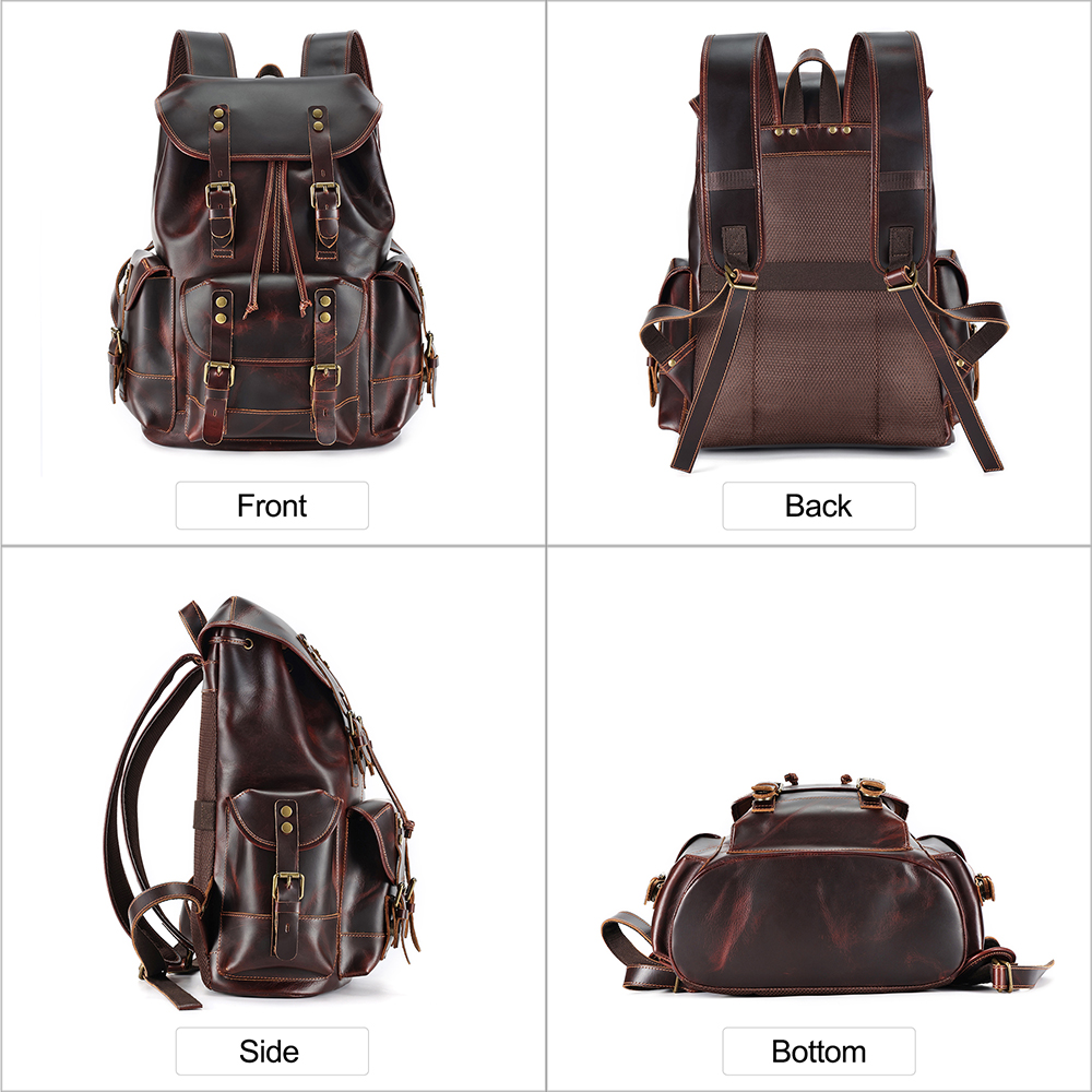 Exquisite Genuine Cowhide Leather Backpack - The Pinnacle of Luxury and Utility
