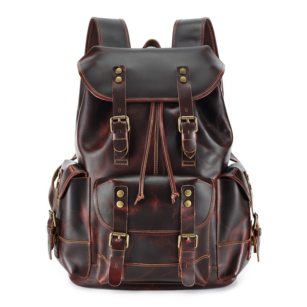 Exquisite Genuine Cowhide Leather Backpack - The Pinnacle of Luxury and Utility