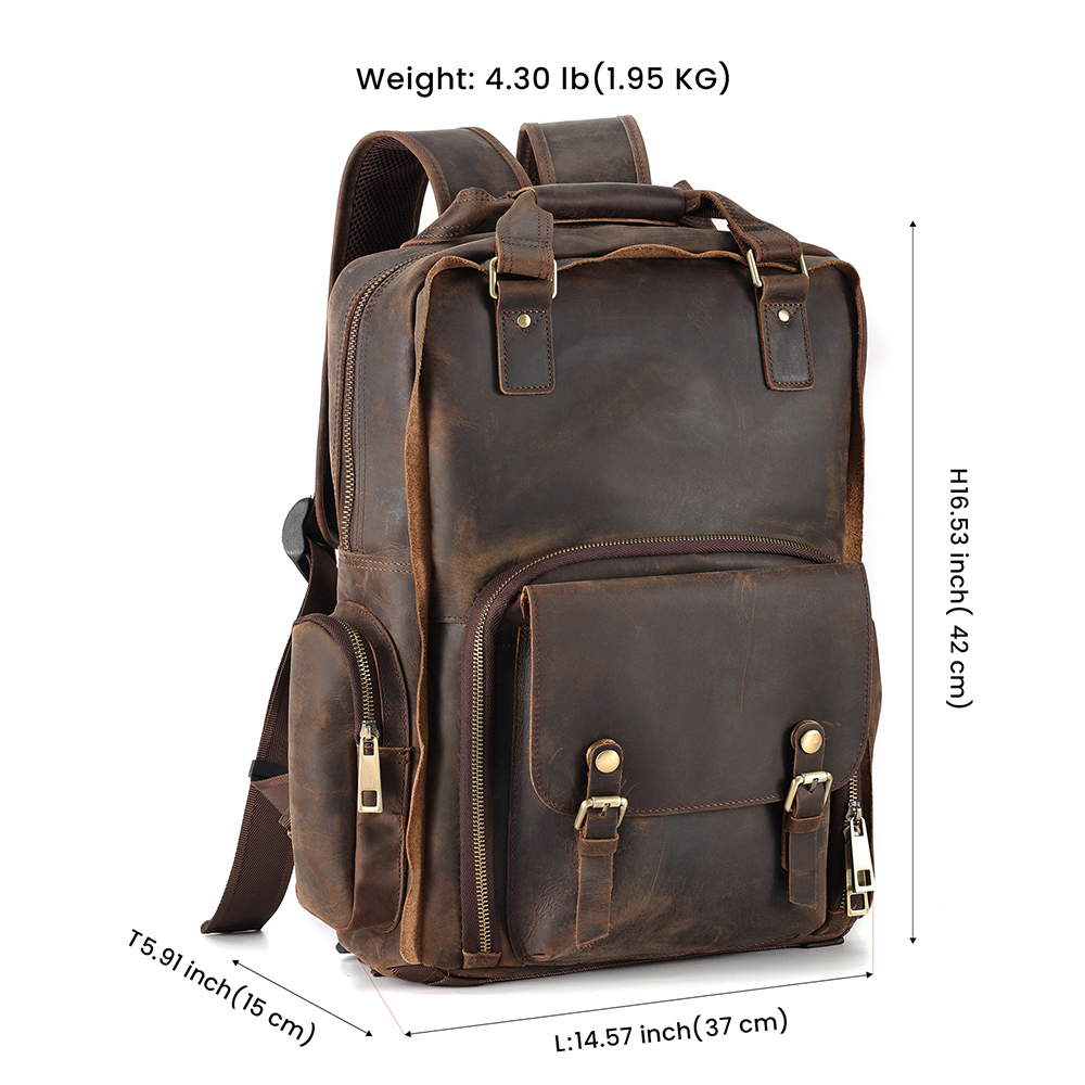Exquisite Genuine Cowhide Leather Backpack - The Pinnacle of Luxury and Utility