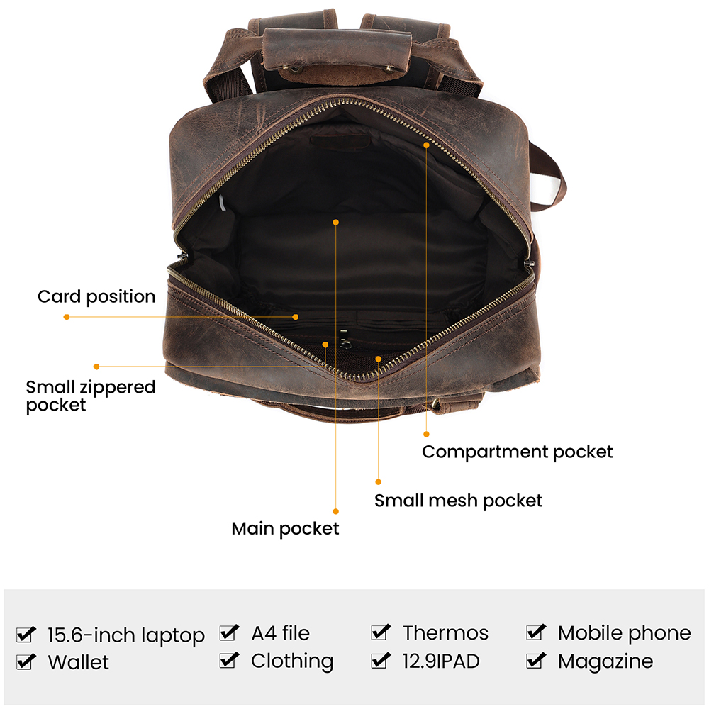 Exquisite Genuine Cowhide Leather Backpack - The Pinnacle of Luxury and Utility