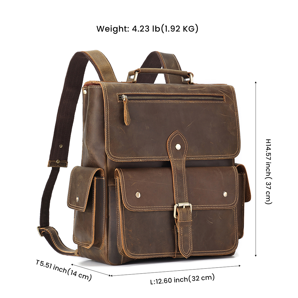 Exquisite Genuine Cowhide Leather Backpack - The Pinnacle of Luxury and Utility