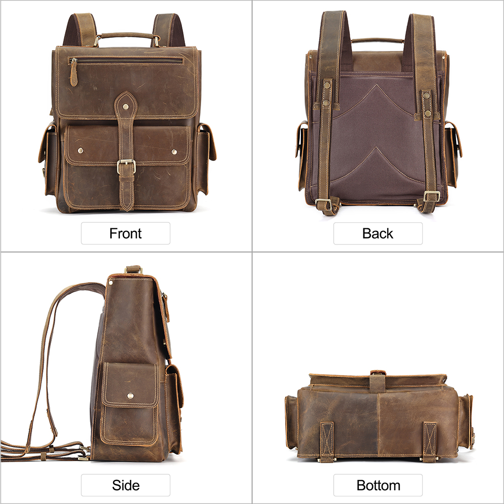 Exquisite Genuine Cowhide Leather Backpack - The Pinnacle of Luxury and Utility