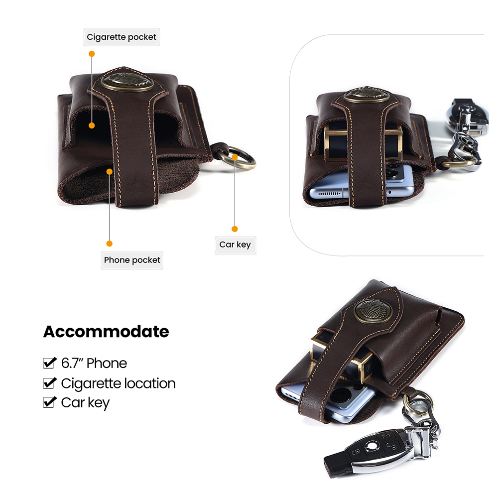 Luxury Genuine Cowhide Leather Waist Bag - Style and Convenience in One