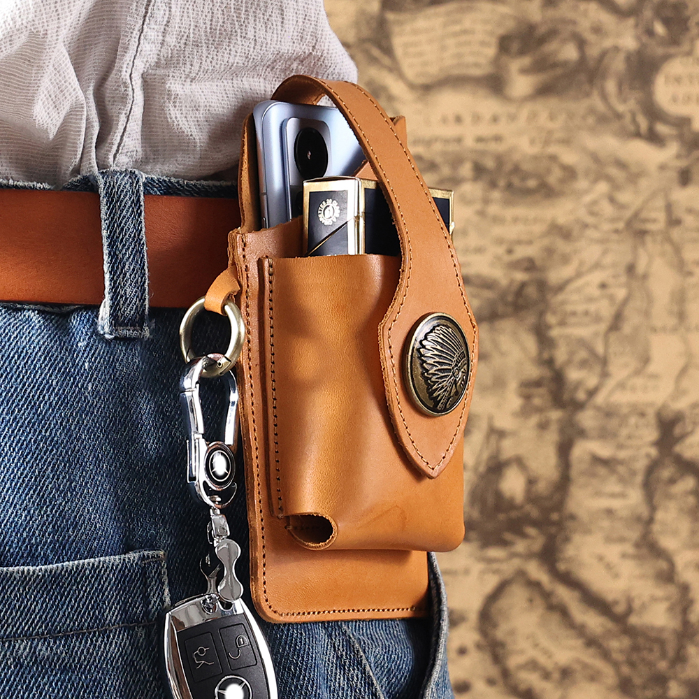 Luxury Genuine Cowhide Leather Waist Bag - Style and Convenience in One