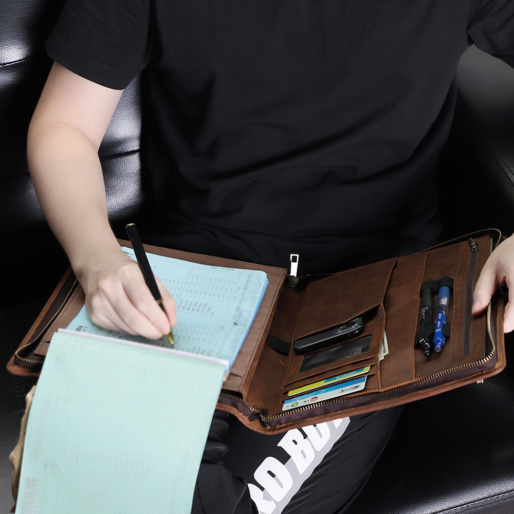 Luxury Genuine Cowhide Leather Padfolio - Professional Elegance and Superior Organization