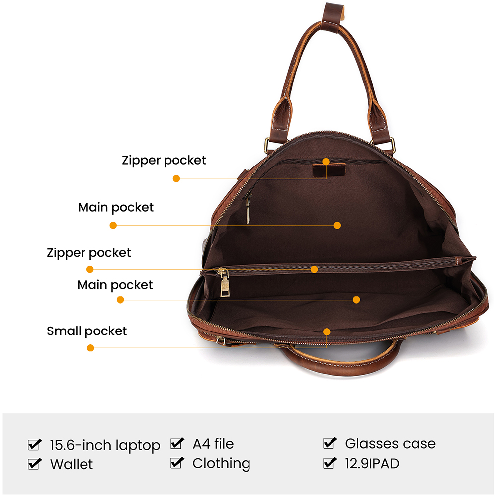 Elite Genuine Cowhide Leather Briefcase - The Ultimate in Luxury and Professionalism