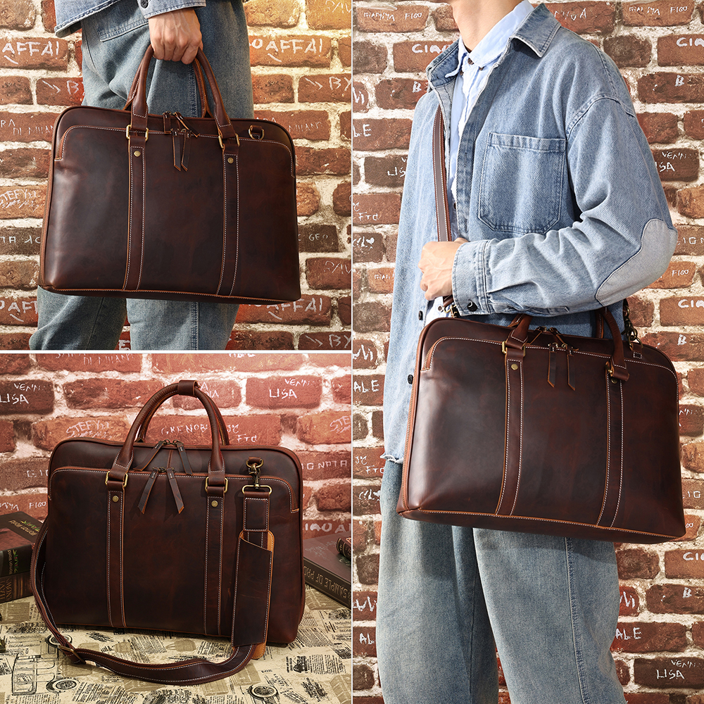 Elite Genuine Cowhide Leather Briefcase - The Ultimate in Luxury and Professionalism