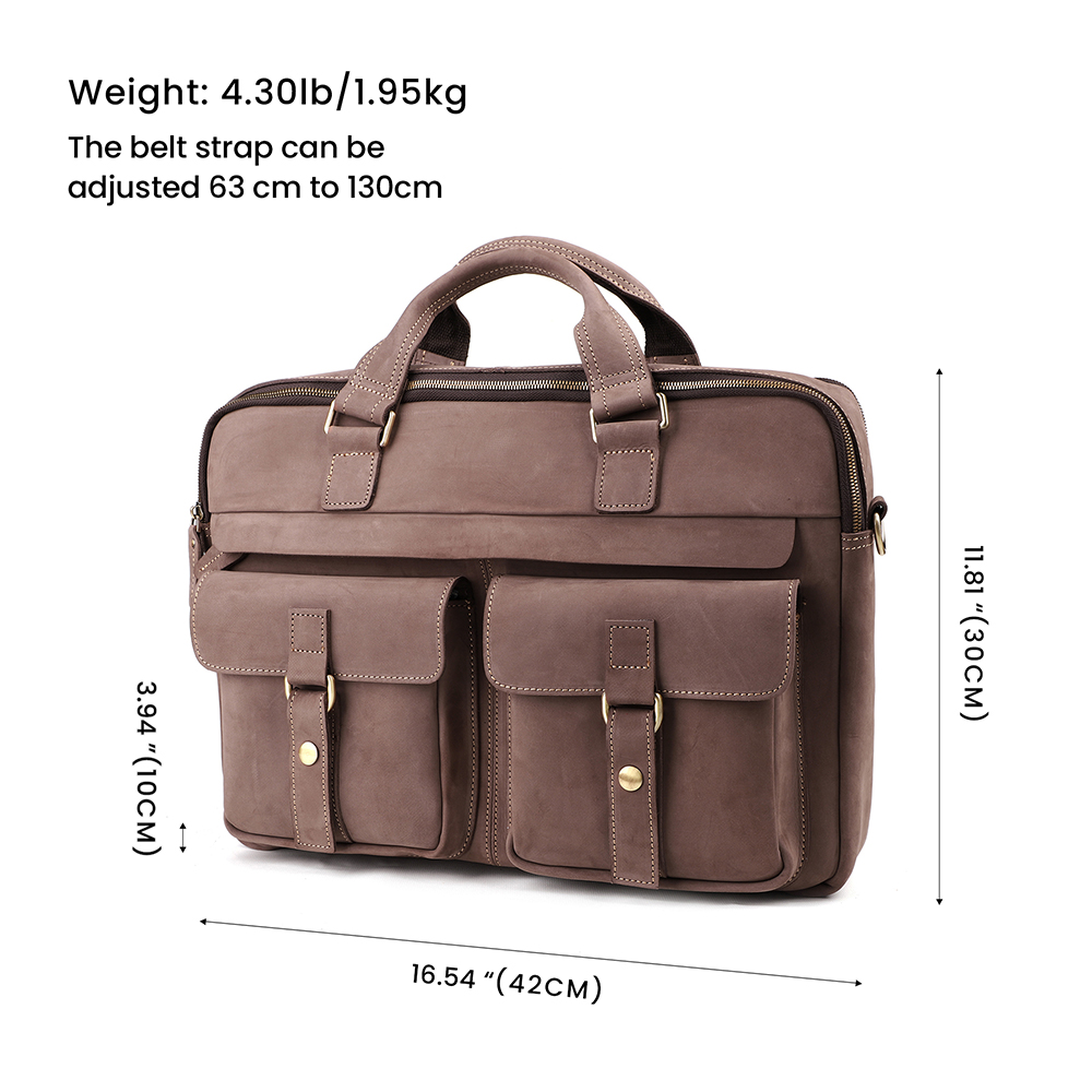 Top Quality Vintage Crazy Horse Leather Briefcase - Timeless Elegance and Robust Durability