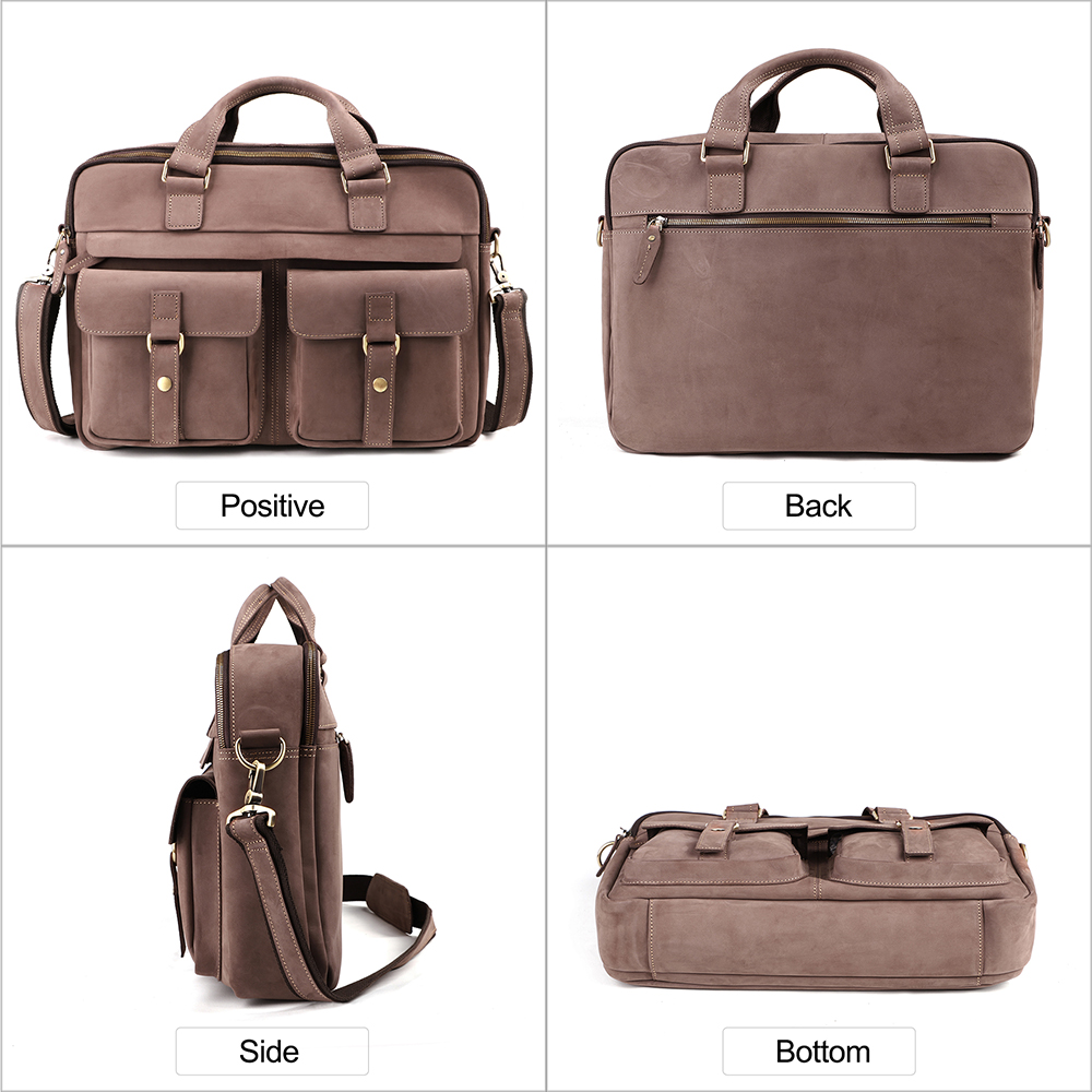 Top Quality Vintage Crazy Horse Leather Briefcase - Timeless Elegance and Robust Durability