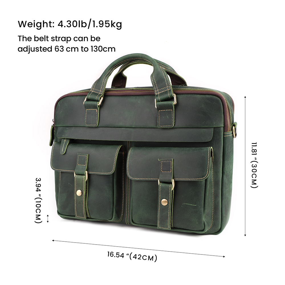 Top Quality Vintage Crazy Horse Leather Briefcase - Timeless Elegance and Robust Durability