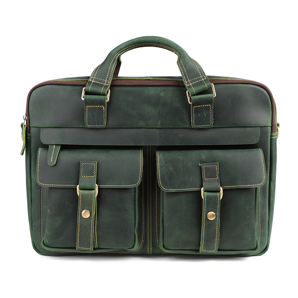 Top Quality Vintage Crazy Horse Leather Briefcase - Timeless Elegance and Robust Durability