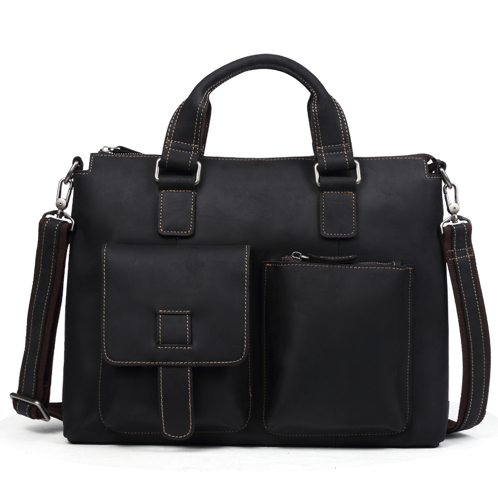 Top Quality Vintage Crazy Horse Leather Briefcase - Timeless Elegance and Robust Durability