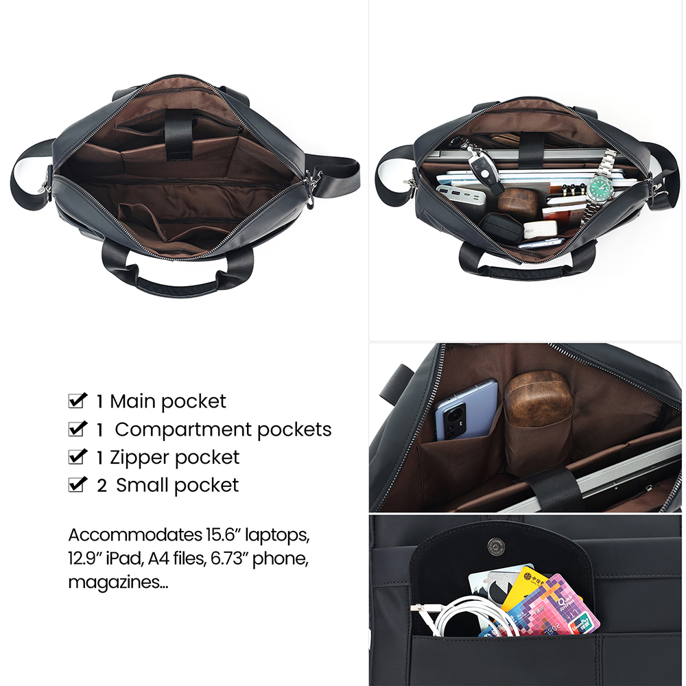 Top Quality Vintage Crazy Horse Leather Briefcase - Timeless Elegance and Robust Durability