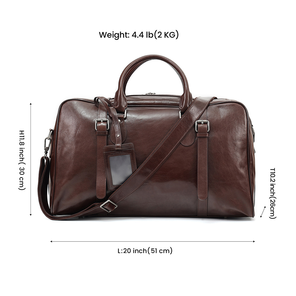 Luxury Genuine Cowhide Leather Travel Bag - High-End Elegance at a Reasonable Price