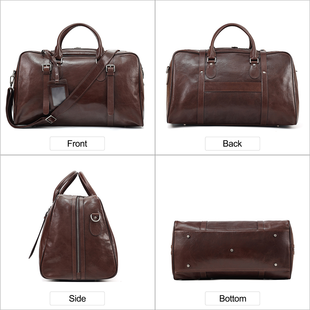 Luxury Genuine Cowhide Leather Travel Bag - High-End Elegance at a Reasonable Price