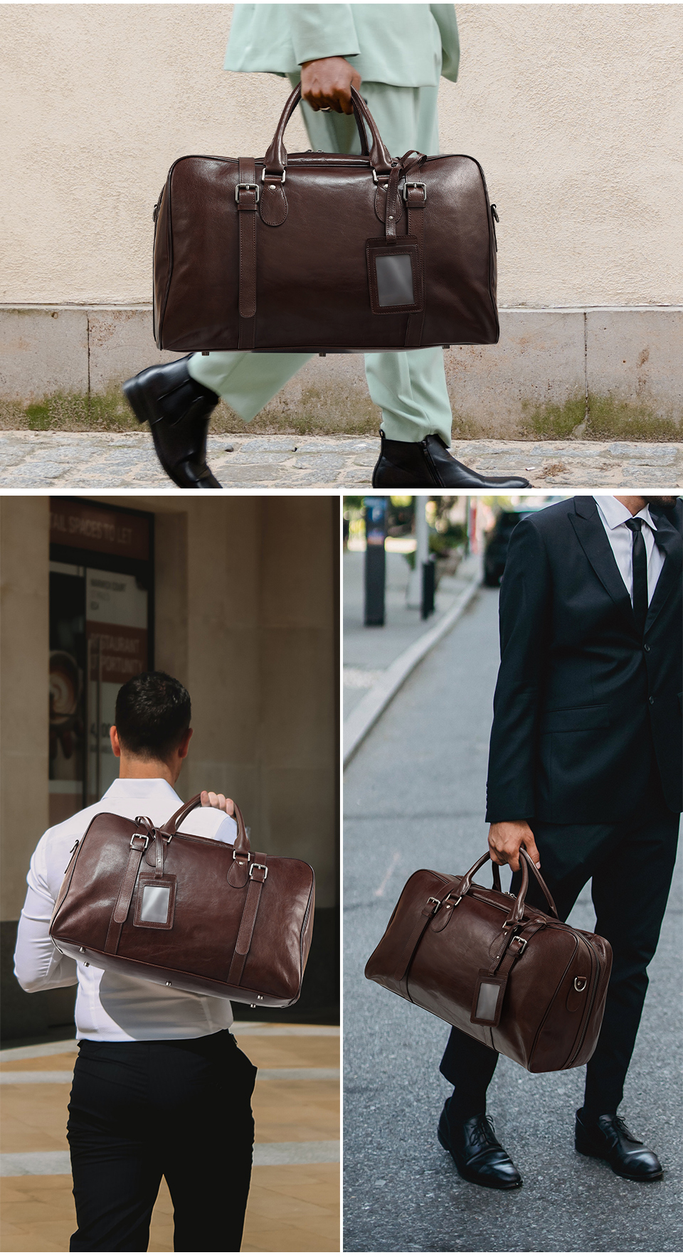 Luxury Genuine Cowhide Leather Travel Bag - High-End Elegance at a Reasonable Price