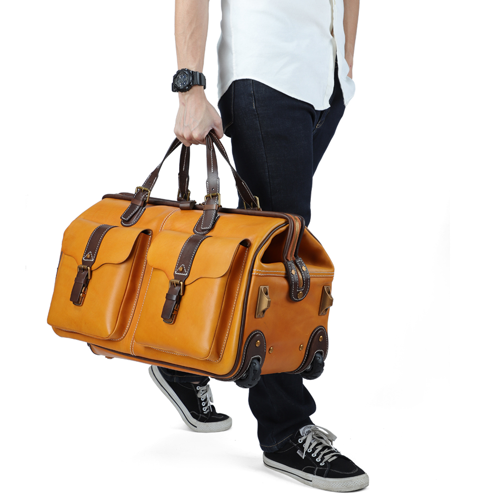 Durable Genuine Cowhide Leather Travel Bag - The Perfect Blend of Energy and Endurance