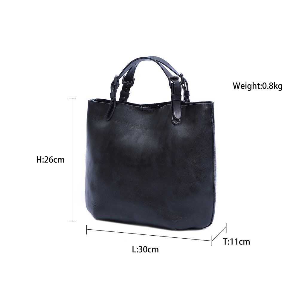 Premium Genuine Cowhide Leather Handbag - Timeless Elegance and Practicality