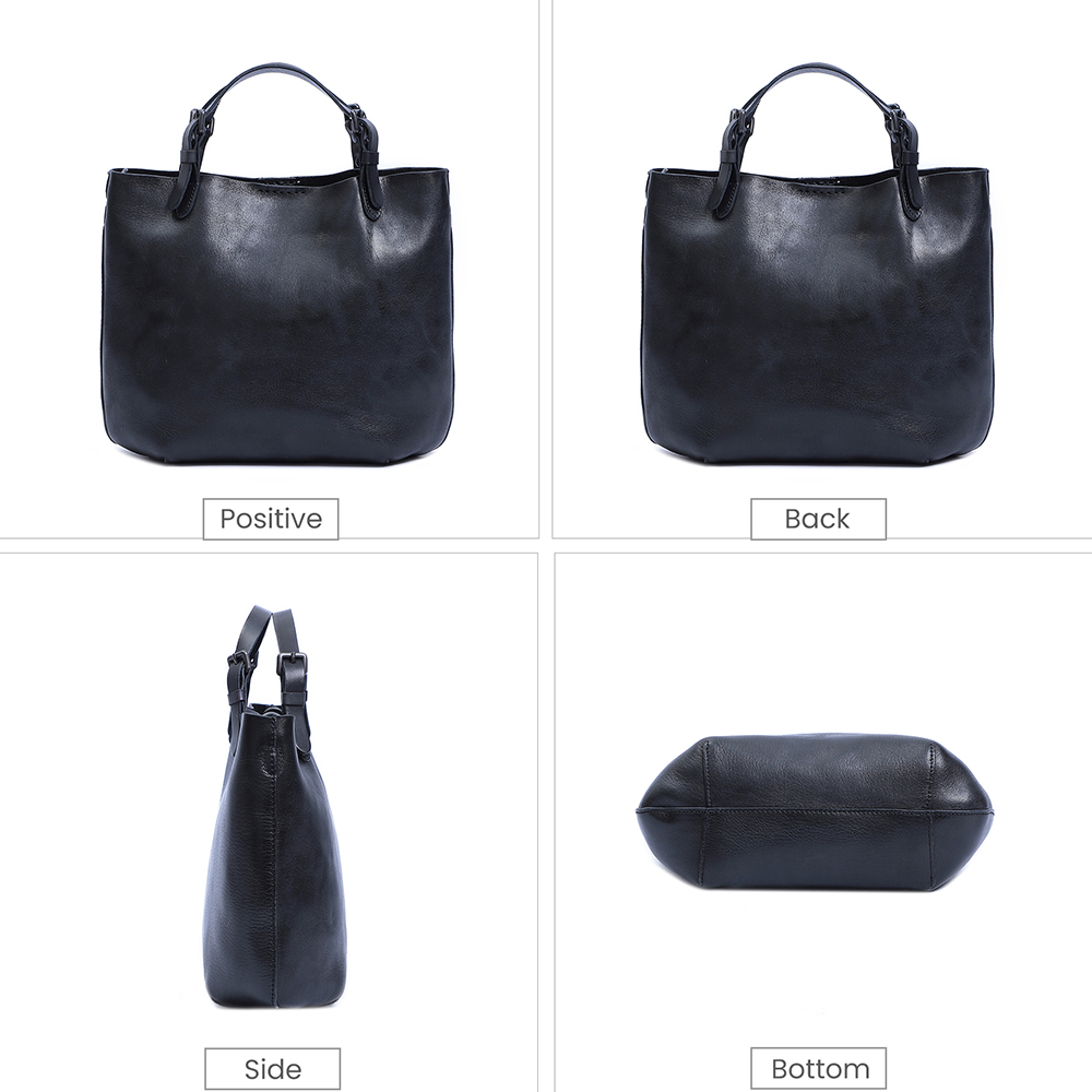 Premium Genuine Cowhide Leather Handbag - Timeless Elegance and Practicality