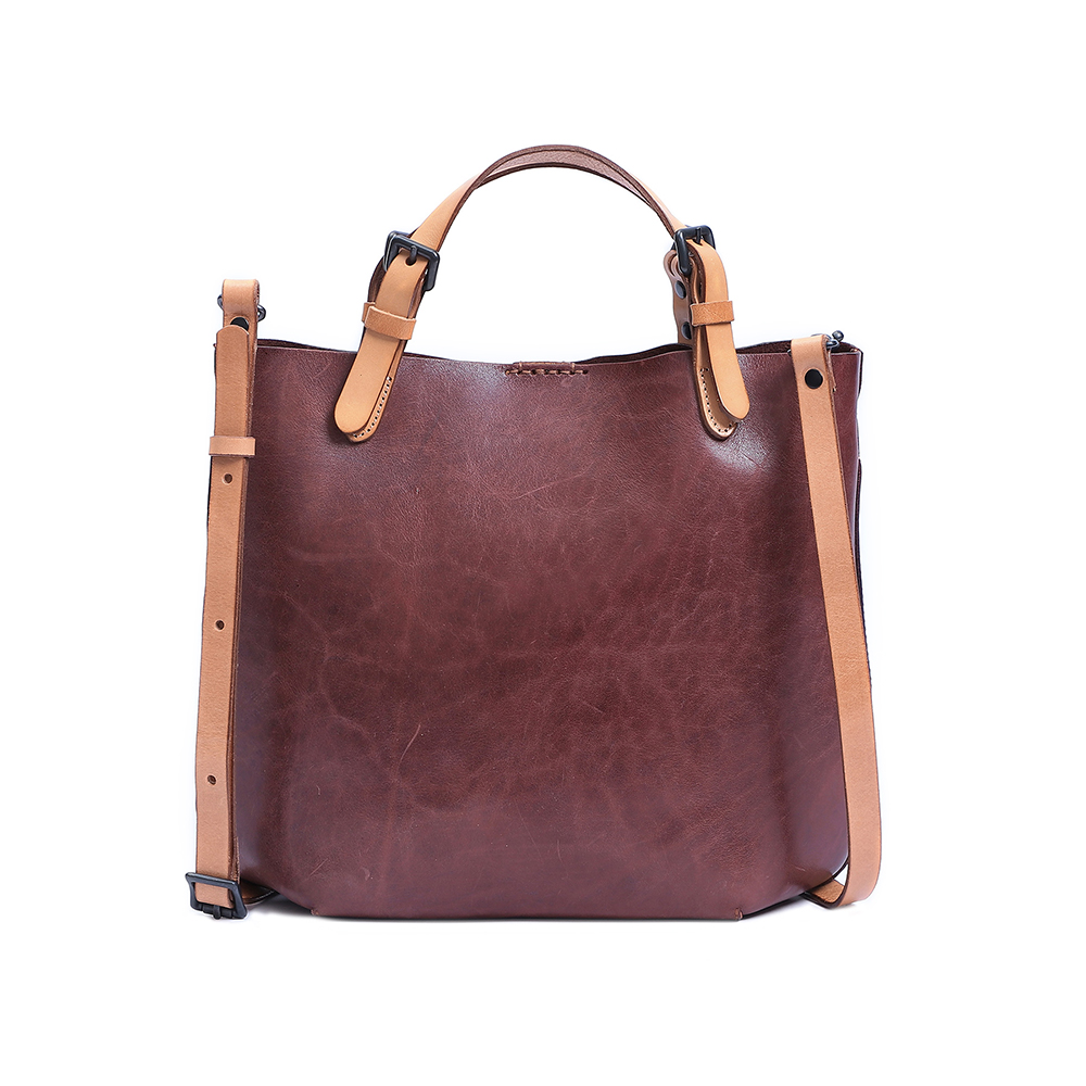 Premium Genuine Cowhide Leather Handbag - Timeless Elegance and Practicality
