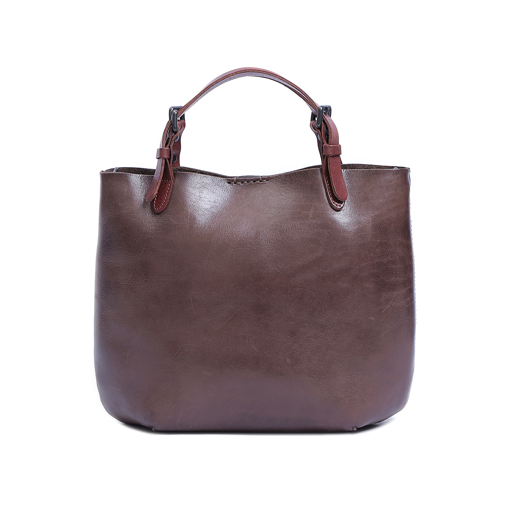 Premium Genuine Cowhide Leather Handbag - Timeless Elegance and Practicality