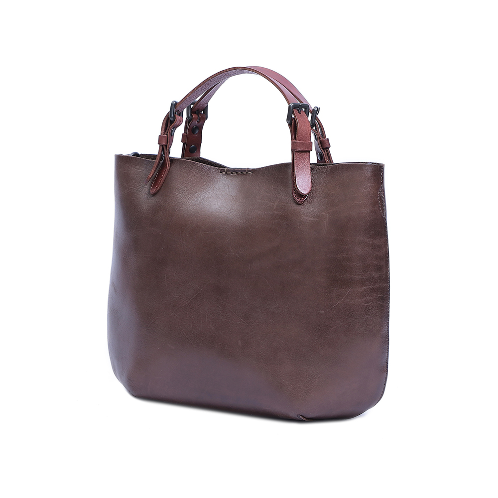 Premium Genuine Cowhide Leather Handbag - Timeless Elegance and Practicality