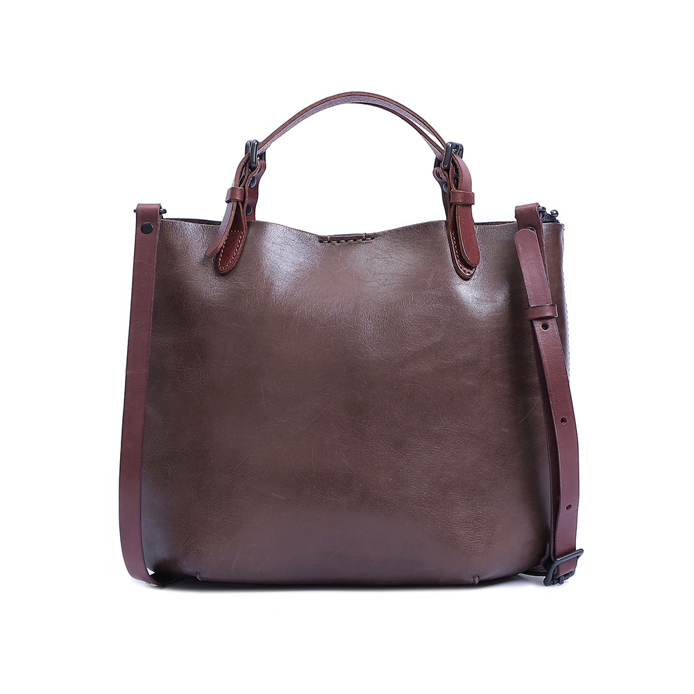 Premium Genuine Cowhide Leather Handbag - Timeless Elegance and Practicality