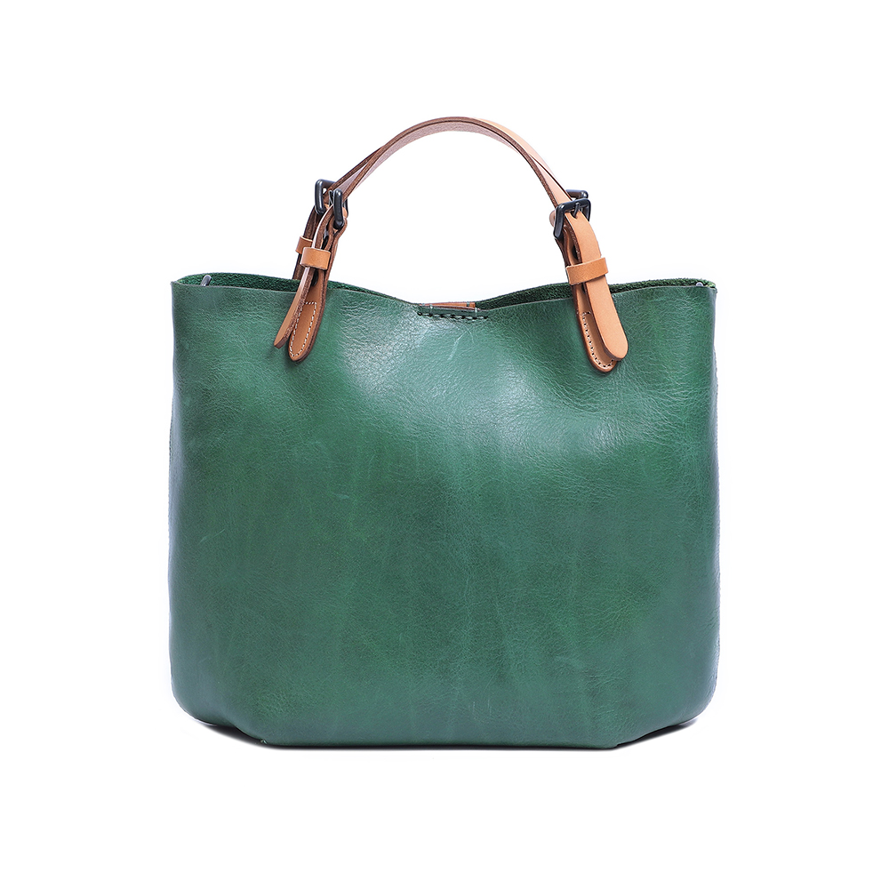 Premium Genuine Cowhide Leather Handbag - Timeless Elegance and Practicality