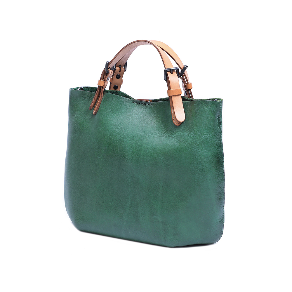 Premium Genuine Cowhide Leather Handbag - Timeless Elegance and Practicality