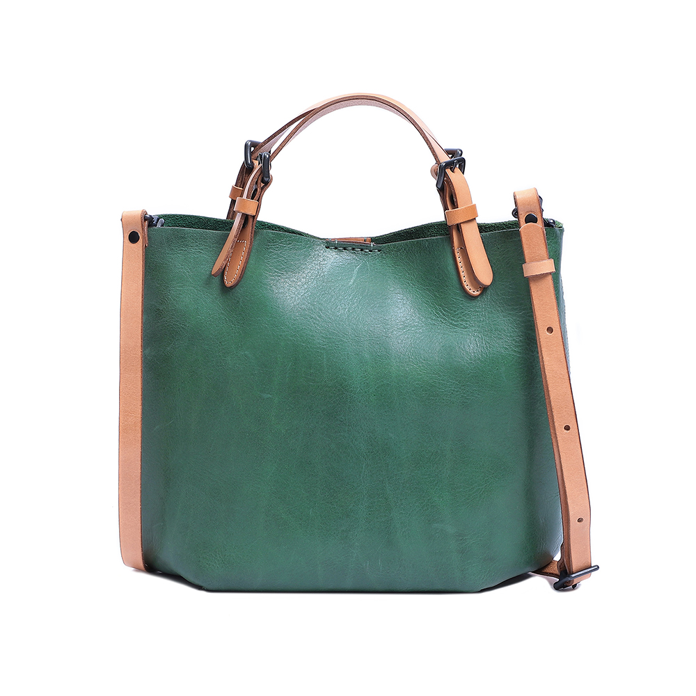 Premium Genuine Cowhide Leather Handbag - Timeless Elegance and Practicality