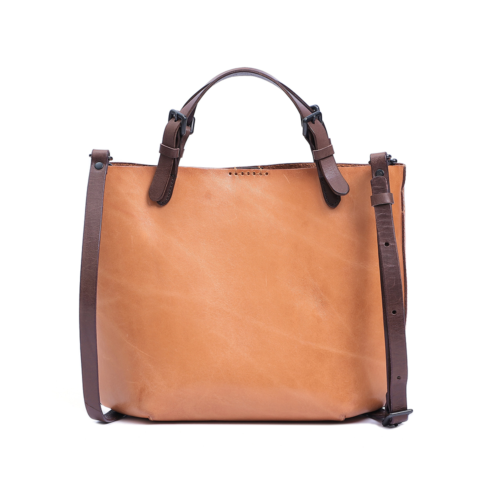 Premium Genuine Cowhide Leather Handbag - Timeless Elegance and Practicality