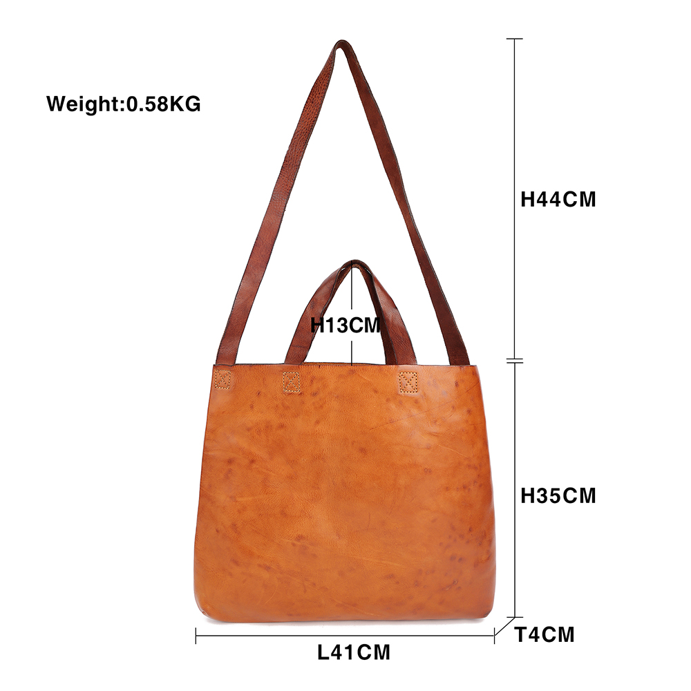 Elegant Genuine Cowhide Leather Lady Handbag - Timeless Sophistication