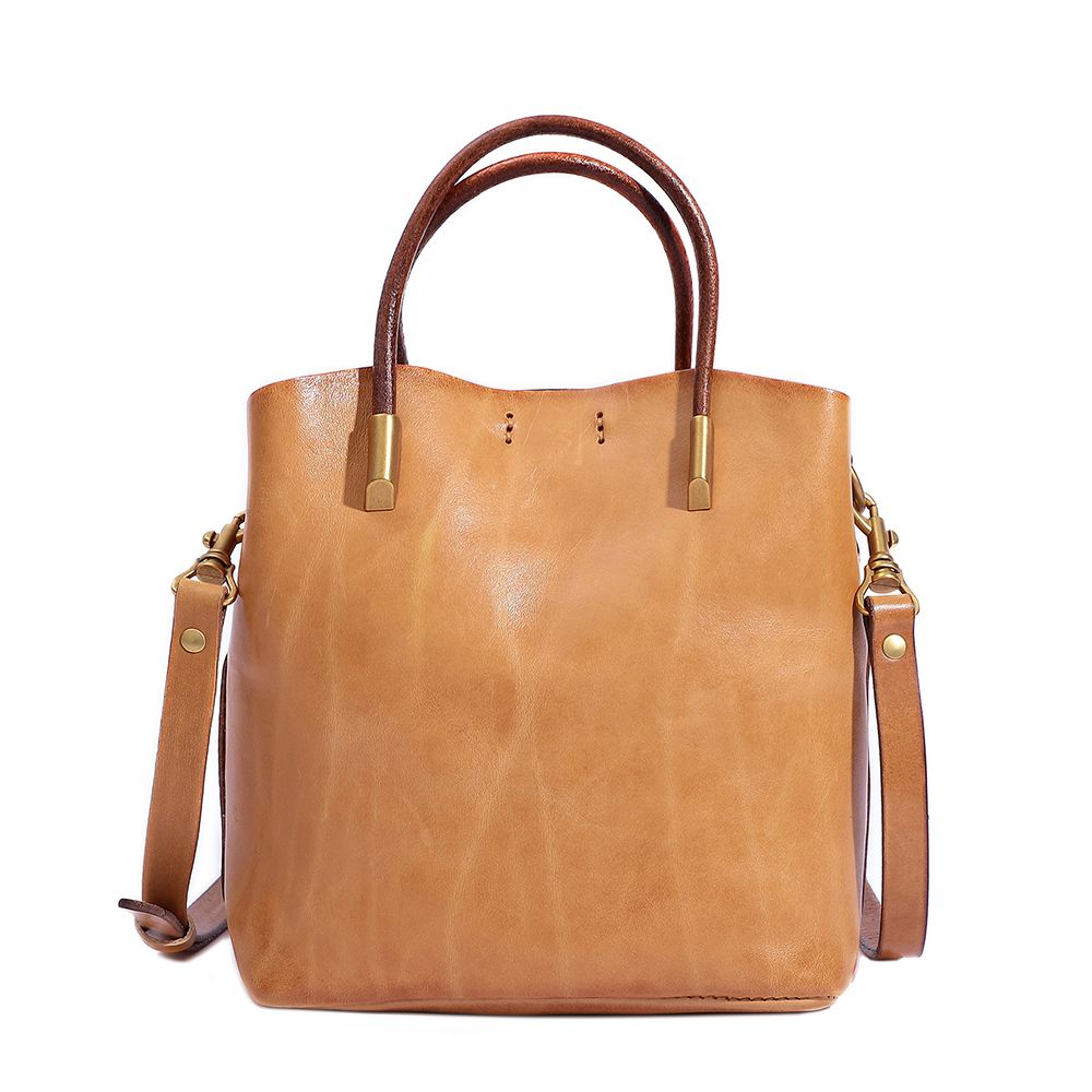 Elegant Genuine Cowhide Leather Lady Handbag - Timeless Sophistication