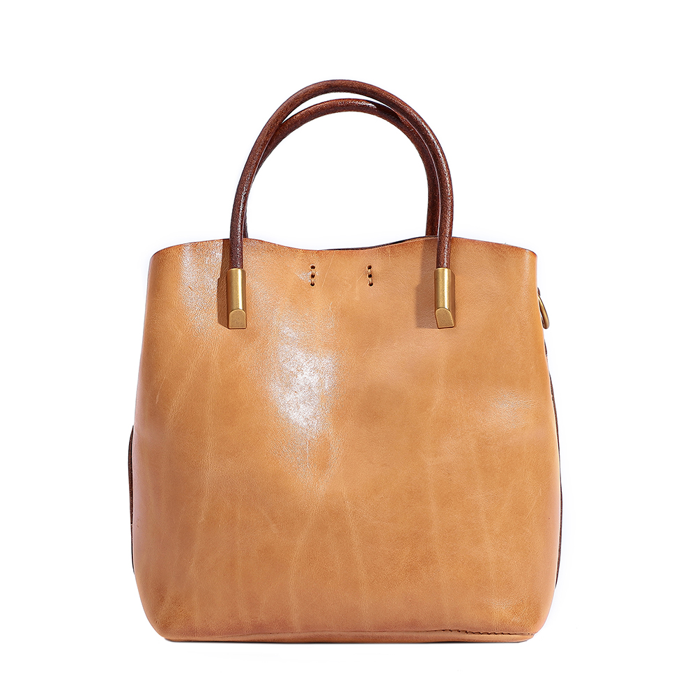 Elegant Genuine Cowhide Leather Lady Handbag - Timeless Sophistication