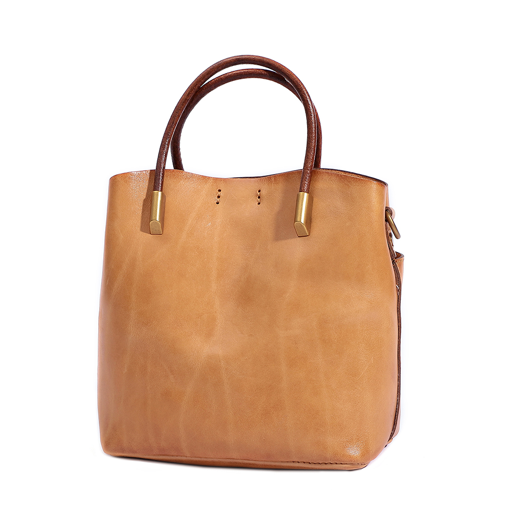 Elegant Genuine Cowhide Leather Lady Handbag - Timeless Sophistication