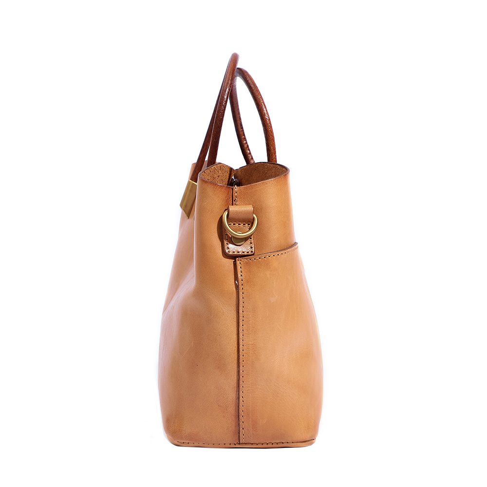 Elegant Genuine Cowhide Leather Lady Handbag - Timeless Sophistication