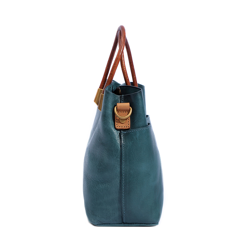 Elegant Genuine Cowhide Leather Lady Handbag - Timeless Sophistication