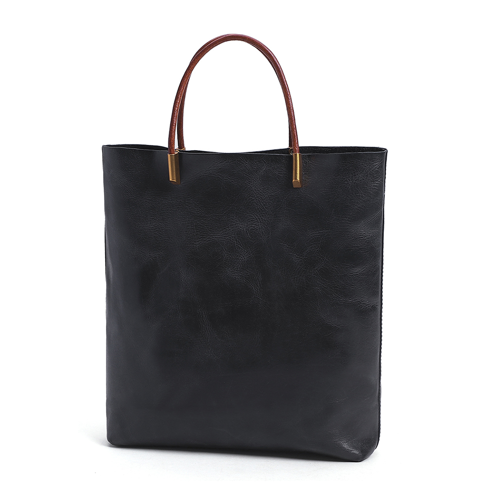 Luxury Genuine Cowhide Leather Lady Handbag - Classic Elegance