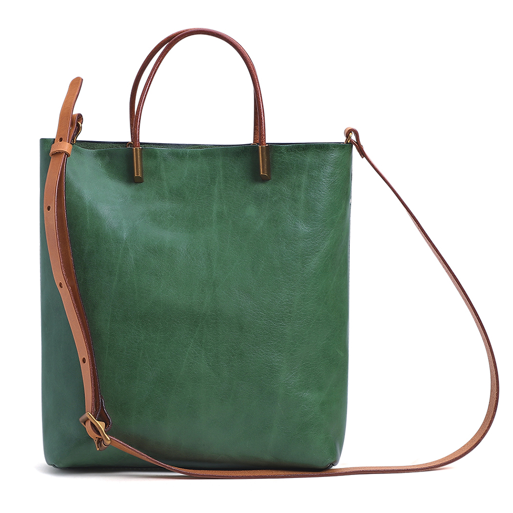 Luxury Genuine Cowhide Leather Lady Handbag - Classic Elegance