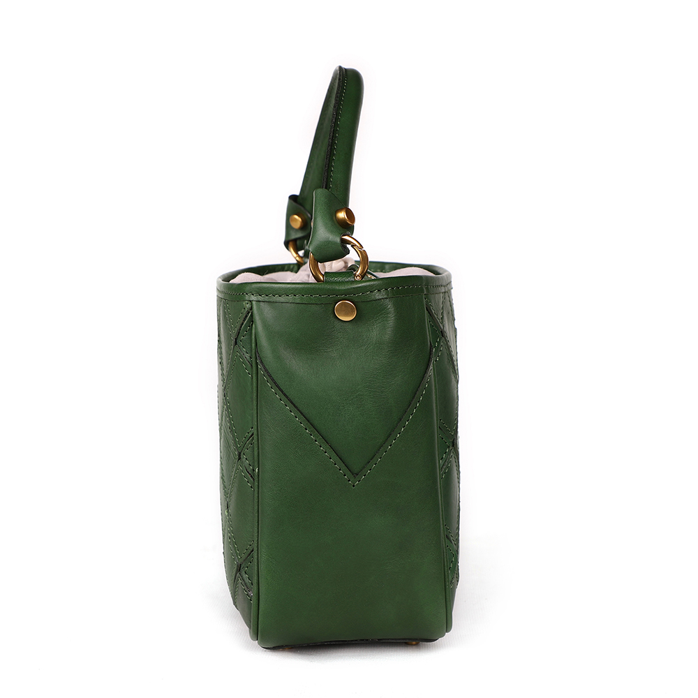 Premium Genuine Cowhide Leather Lady Handbag - Timeless Beauty