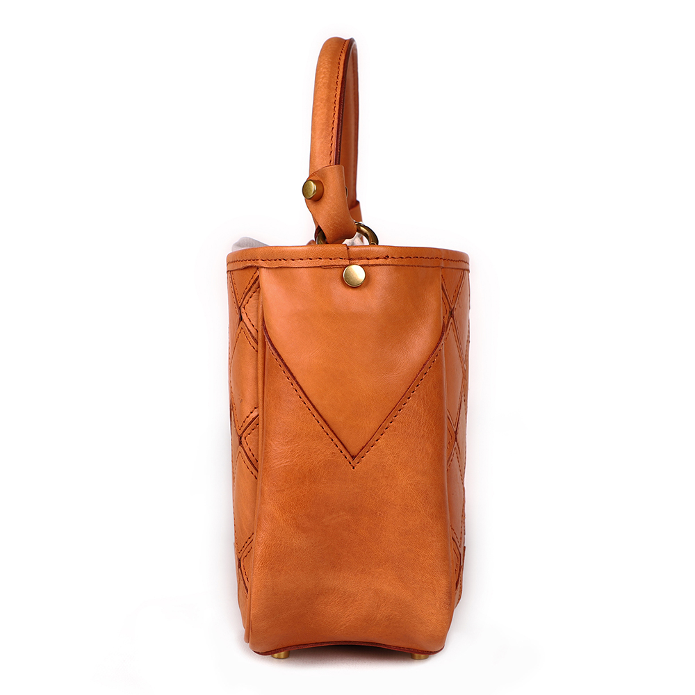 Premium Genuine Cowhide Leather Lady Handbag - Timeless Beauty